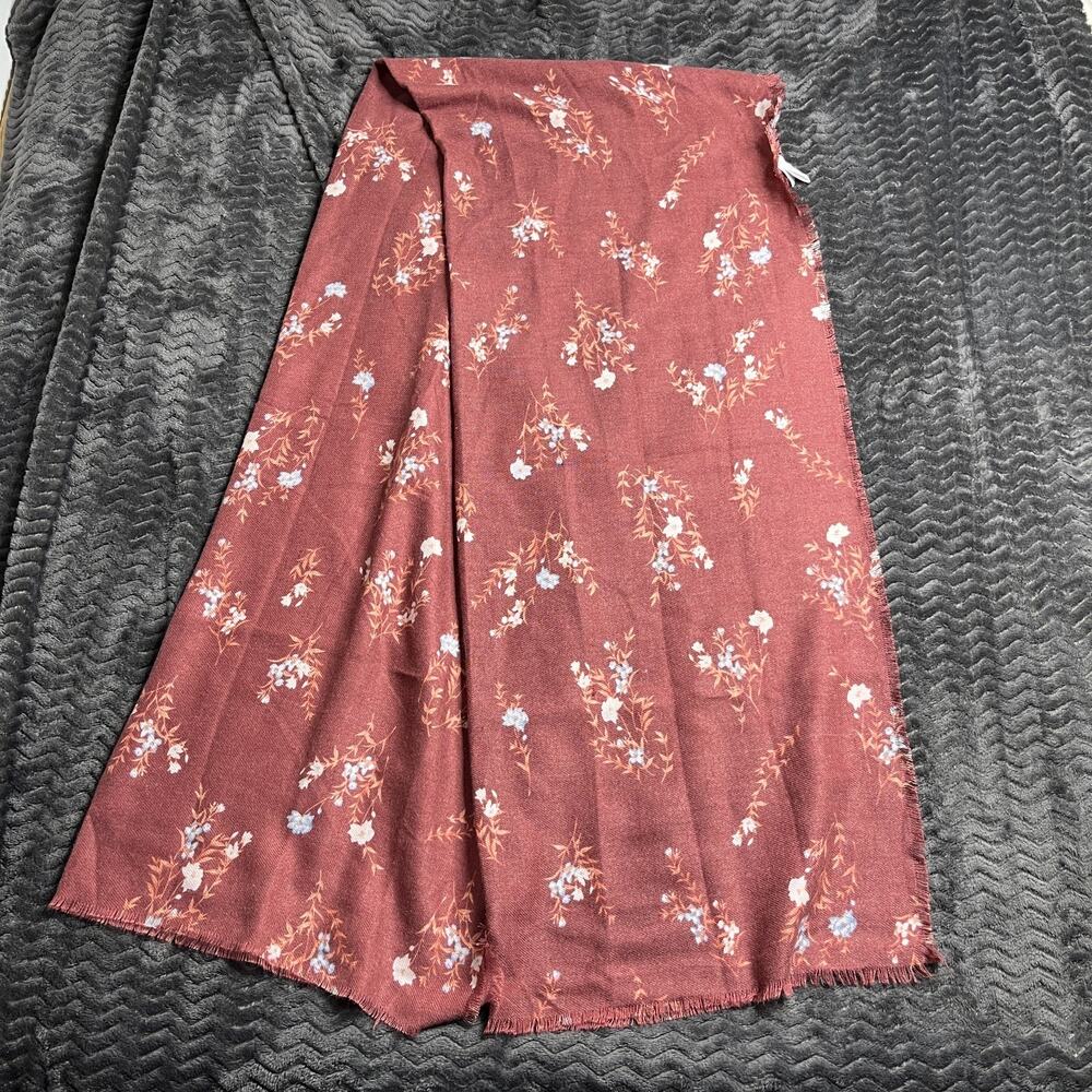 LC Loren Conrad Women's Wrap Scarf One Size Floral Fringe